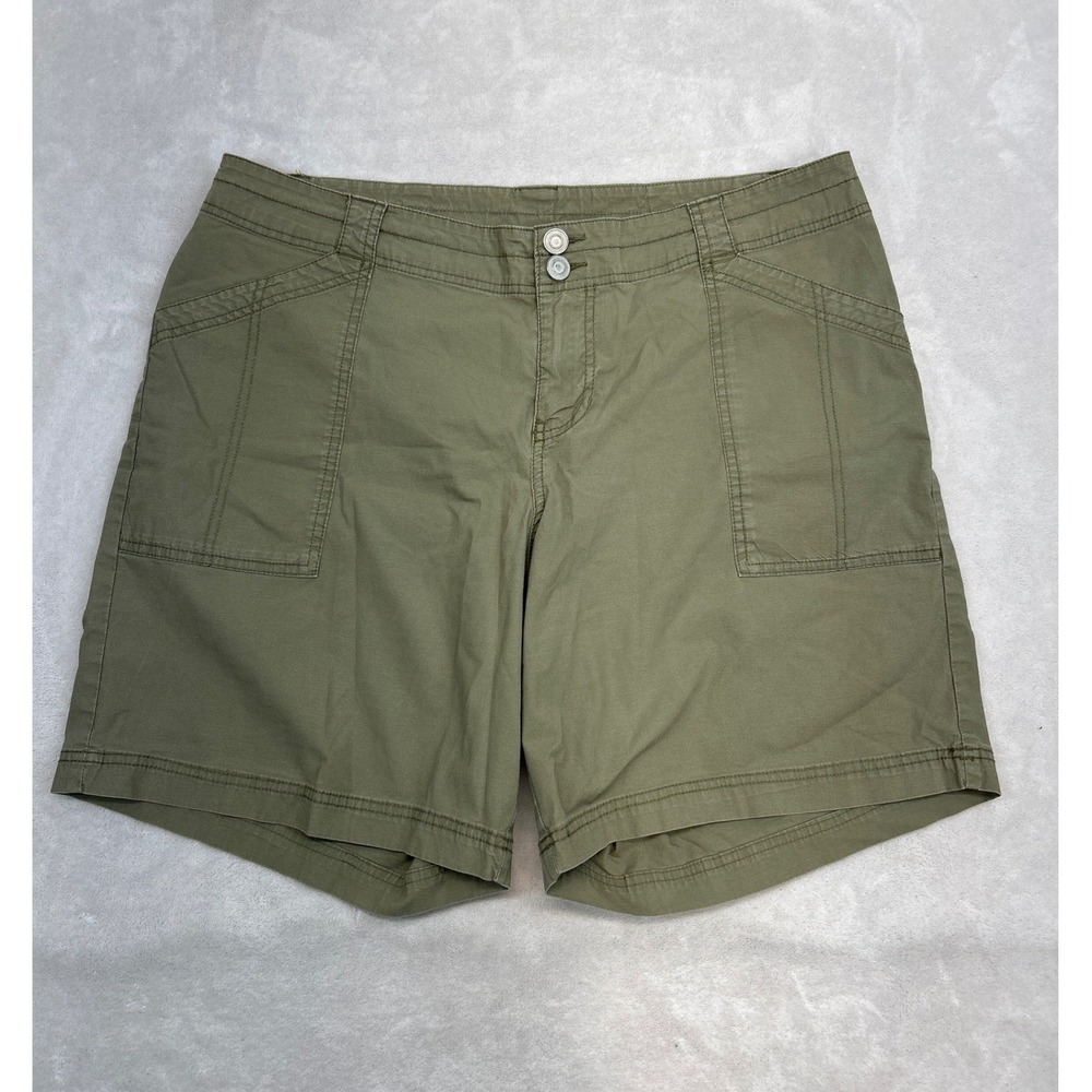 Lane Bryant Shorts Women 16 Plus Olive Green Cargo Utility Stretch Hiking
